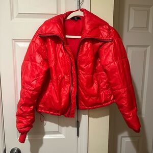 Uniqlo Women's Bright Red Puffer Jacket